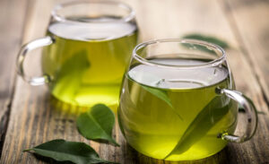 Green tea in a glass